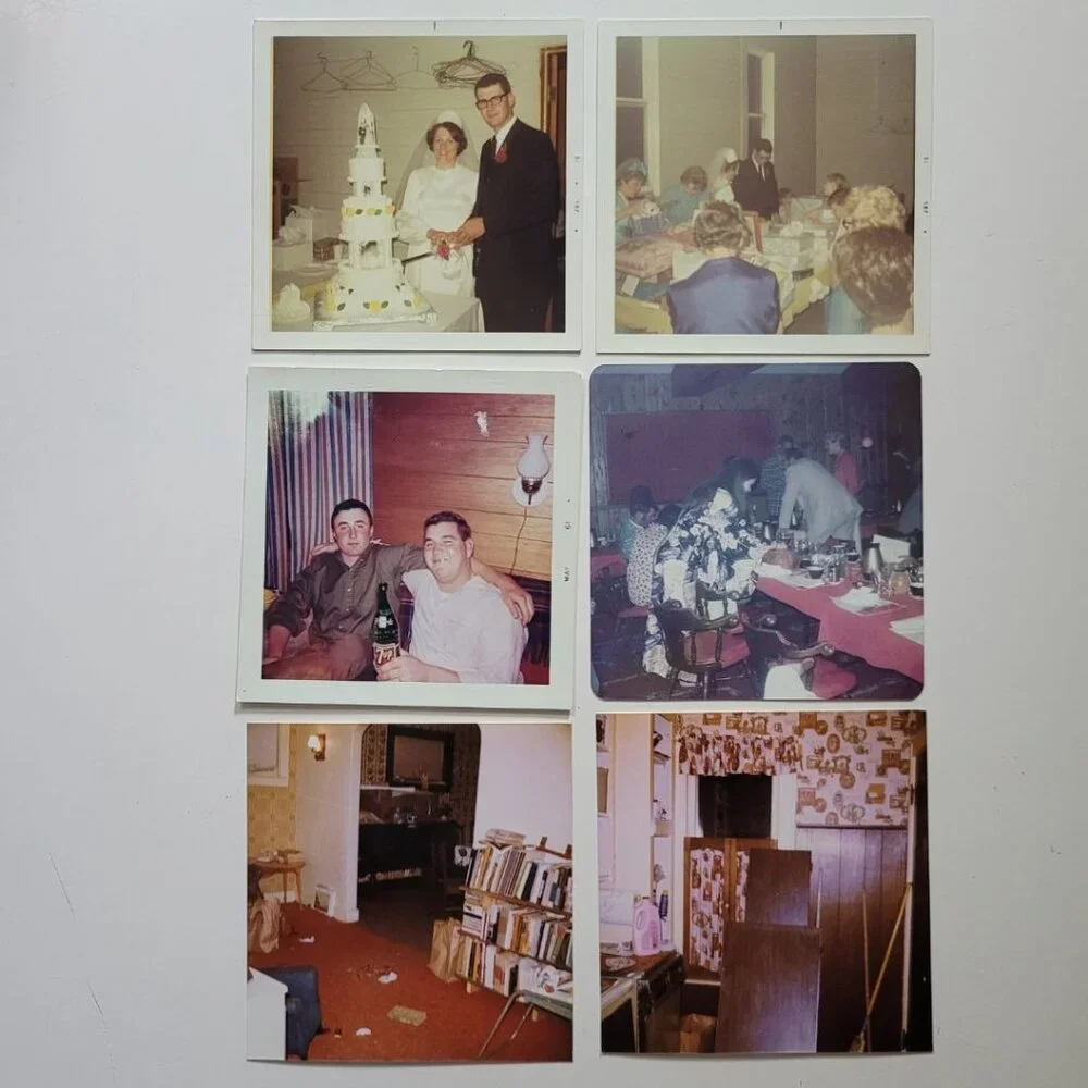 Lot of 6 Vintage Photographs Ephemera Wedding 1960s 1970s Color Pictures‎